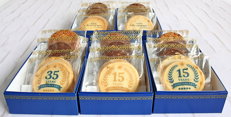 周年記念品・ノベルティに｜ロゴ入り名入れプリントサブレ｜オリジナルお菓子・焼き菓子